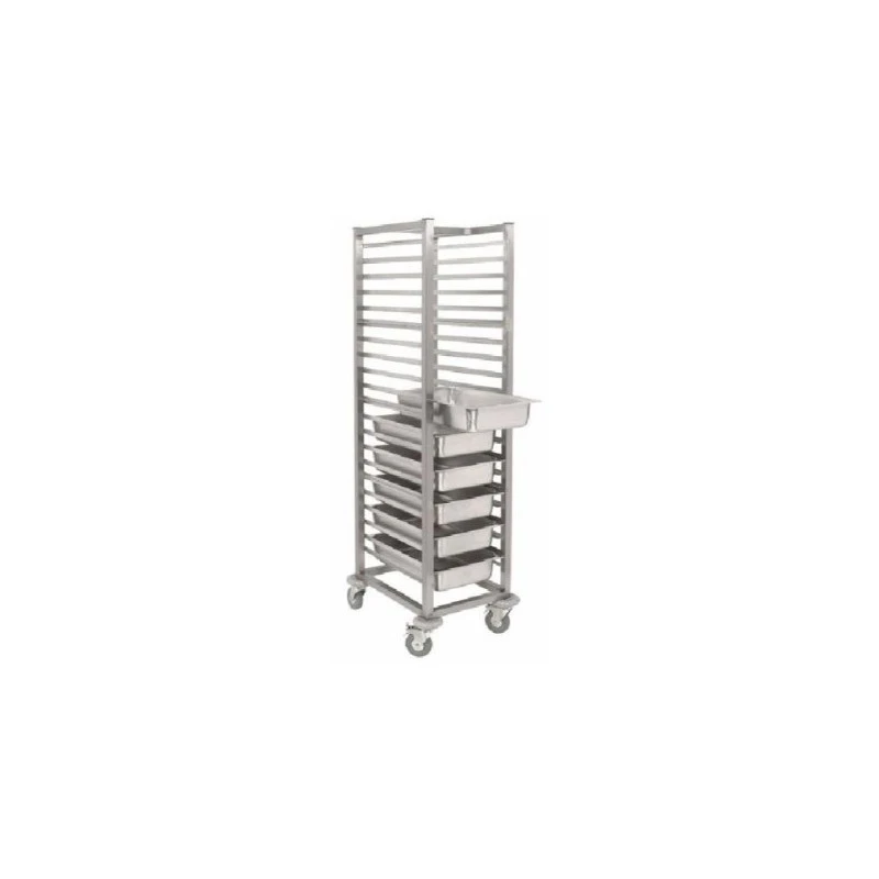 Stainless Steel Trolley – 18 Trays (60×80 cm) – Made in KSA